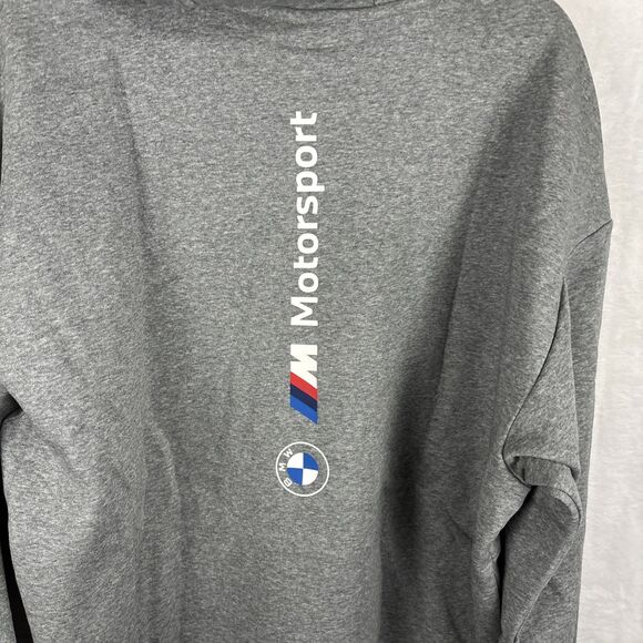 Puma BMW Motorsport ESS+ Hoodie Fleece Pullover Size Large Gray 627498-03 NWT - Picture 7 of 8